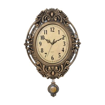 China Factory Price Customizable Vintage Pendulum Swing Plastic Modern Wall Clock For Living Room Decoration for sale