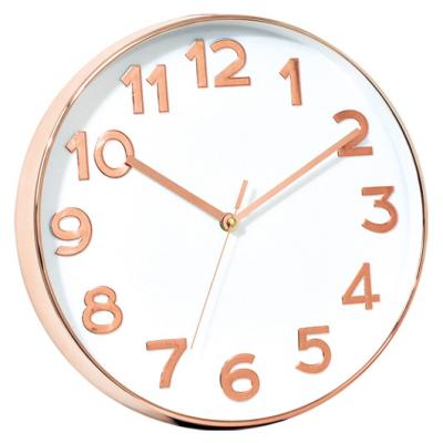 China Wholesale Price Gold Round Clock Wall Timing Plastic Light Luxury Decor For Wall Decoration for sale