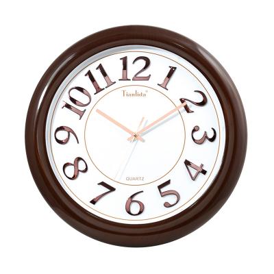 China Premium Round Luxuriuous Customizable Modern Wooden Timing Wall Clock For Bedroom Decoration for sale