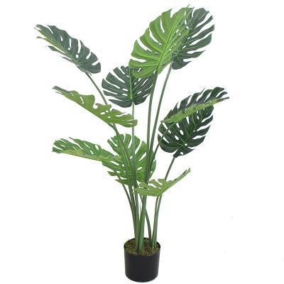 China 2020 Hot Sale Environment Friendly Artificial Monstera Leaves Plants Plastic Monstera Bonsai Plants for sale