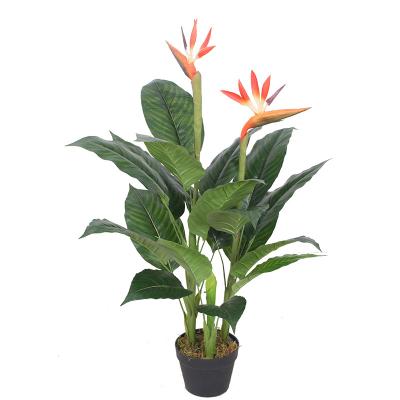 China Eco-friendly wholesale small indoor artificial birds of paradise plants, cheap indoor decoration artificial plant for sale