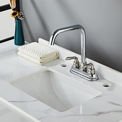 China Direct Supply Sink Manufacturer Faucet Square Kitchen Faucet Modern Double Handle Faucet for sale