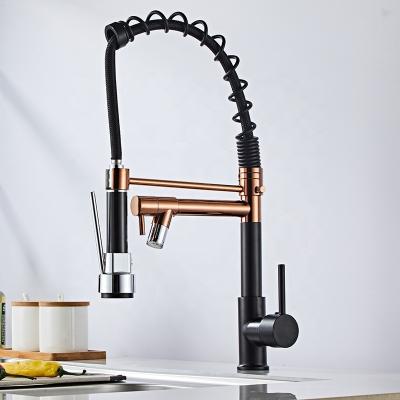 China Modern multifunctional torneira kitchen faucet copper color metered flexible gourmet kitchen sink faucet pull down kitchen faucets torneira for sale