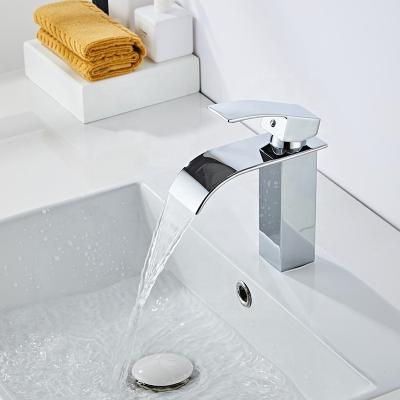 China High Quality Modern Luxury Home Bathroom Waterfall Basin Brass Faucet for sale