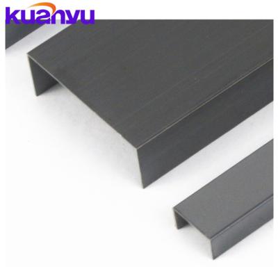 China Modern Quarter Round Metal Stainless Steel Tile Trim Colored U Shape Decorative Edge Trim With Metal for sale