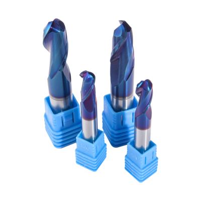 China Carbide 2 Flute Coated Ballnose Mills Router Carbide Ball Nose End Mill Bits for sale