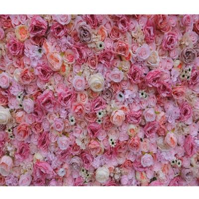 China New Design Flower Wall Decor Artificial Flower Wall Backdrop Silk Wholesale Fabric for sale