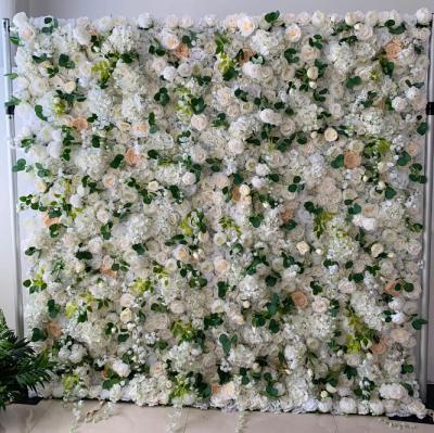 China Realistic Wedding Flowers Wall Multi Color Customized Flower Wall Events Backdrop Flower Background for sale