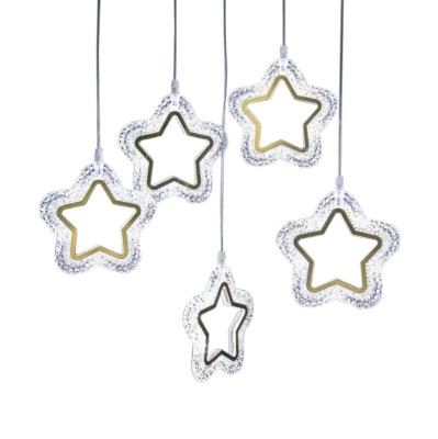 China New Five-pointed Star Creative Wedding Romantic Wedding Decoration Chandelier Acrylic 5 Heads During Decorative Light Wedding Party for sale