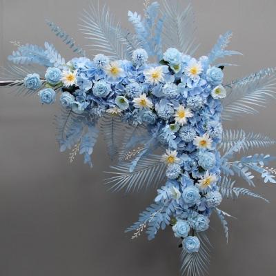 China Wedding Decoration Customized Artificial Flower Row Romantic Arch Triangles Hanging Flower For Wedding Stage Decoration for sale