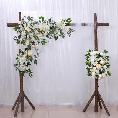 China Wholesale Plastic Corner Flower L Shape Flower Set Artificial Flower For Wedding Stage Decoration for sale