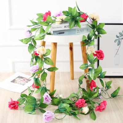 China Fashional Wholesale Fake Rose Vine Flowers Plants Peony Flowers Artificial Flower Garland for sale