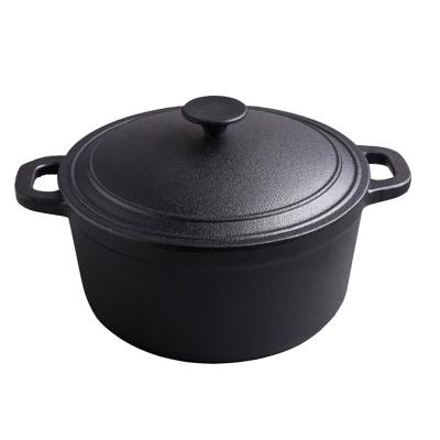 China Sustainable Factory Supply Pre Seasoned Cast Iron Cooking Casserole Soup Pot for sale