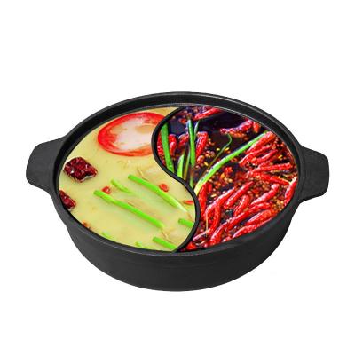 China Good viable selling high quality Chinese cast iron hot pot two ear separation soup round pot for sale