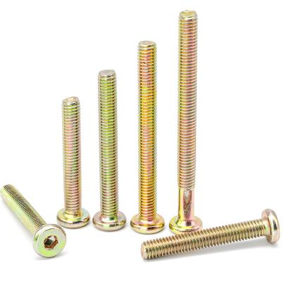 China Pan Color Zinc Plating Hex Furniture Screws Stainless Steel Hex Cross Recessed Pan Head Furniture Screws for sale