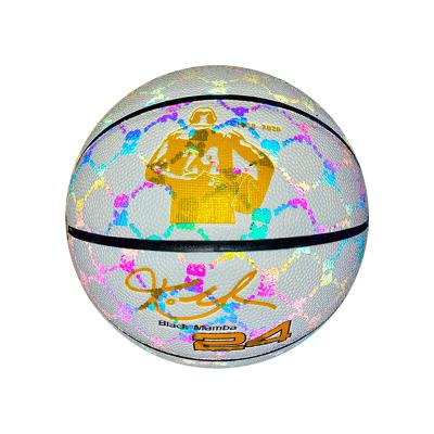 China Team Sporting Games OEM LOGO Light up Customized basketball latest factory direct sales Reflective Luminous basketball  holographic balls for sale