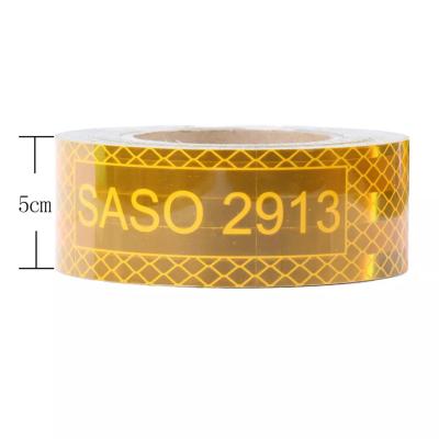 China Truck Safety Zhentu SASO 2913 reflective tape 4inch metal yellow red white reflective tape for sale