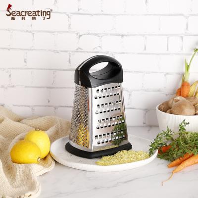 China Viable High Quality Kitchen Ginger Cheese 4 Sides Stainless Steel Box Multifunctional Vegetable Manual Grater for sale