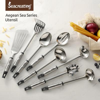 China Disposable Stainless Steel Kitchen Utensil Set 8PCS Cooking Utensils Non-Stick Cookware Set for sale