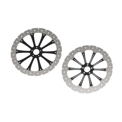 China Motorcycle Control System Motorcycle Parts & Accessories 1CR13 Steel + 6061 Aluminum Motorcycle Front Brake Disc Rotor 457mm For Harley for sale