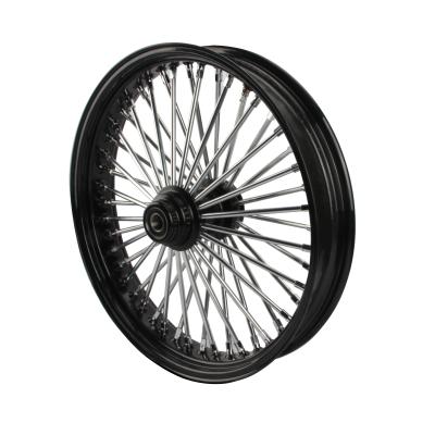 China Iron Cast Modified 21 Inch Front Wheel Harleyfor Glider Station Wagon Wheel Spoke Wheel Black Edge Plated Spoke Steel Ring for sale