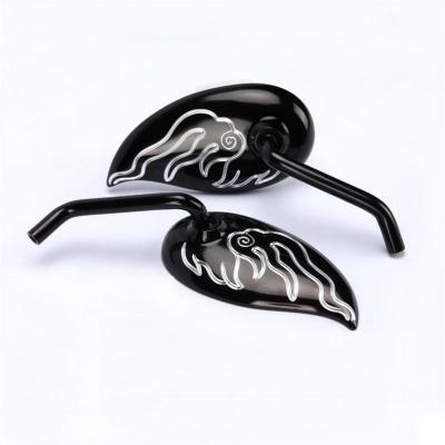 China Distinctive Left Right Sides Wings Pattern Rearview Side Mirror Suitable For Motorcycle Scooter Moped Bike Accessories Harley Models for sale