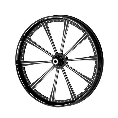 China vVIMAS Motorcycle Wheels 30x3.50 Inch Disc Motorcycle Single Wheel CNC Machining With Milling LG46-30FS Black And White Bright Anodized for sale