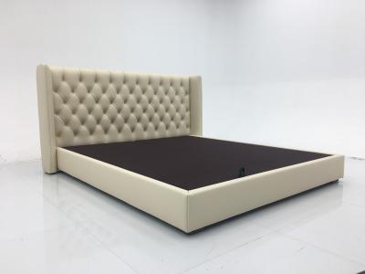 China Modern Minimalist Italian Bed Leather And Fabric Fusion for sale