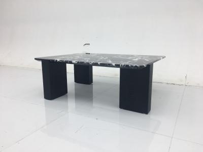 China Hotel Home Modern Minimalist Marble Topped Coffee Table With Wood Metal Base for sale