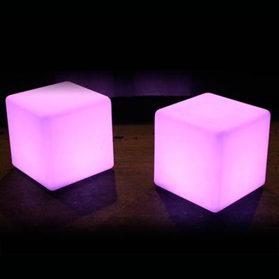 China Modern Led Cube Night Light Rechargeable LED Square Light Remote Colorful Home Decor Glow Mood Cube Lamp for sale