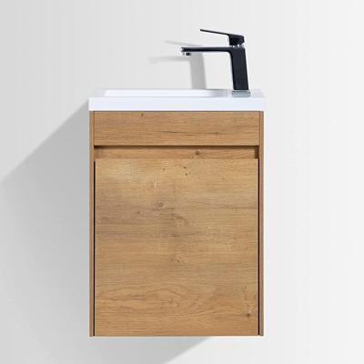 China ODM Modern Simple Vanity Factory Wall Mounted Floating Bathroom Cabinets And Vanity With Resin Sink for sale