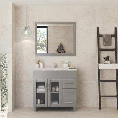 China China Factory Traditional Floor Standing Wooden Bathroom Furniture Sanitary Ware Vanity for sale