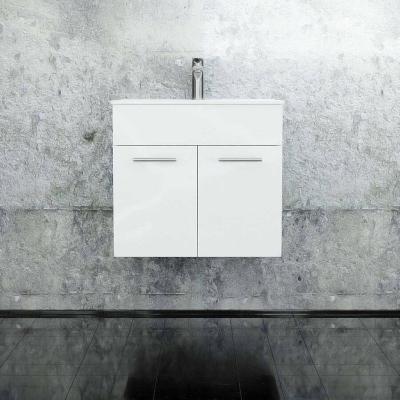 China Modern Classic Style Customized Design Size Home/Hotel Wall Mounted Bathroom Vanity With Resin Sink for sale