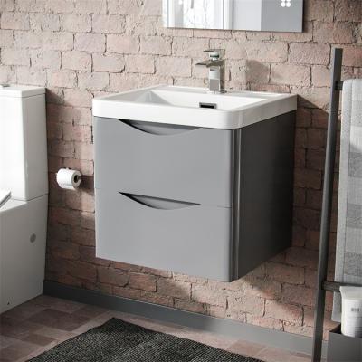 China Simple And Good Quality Modern Wall Mounted Floating Bathroom Vanity With Resin Wash Basin for sale