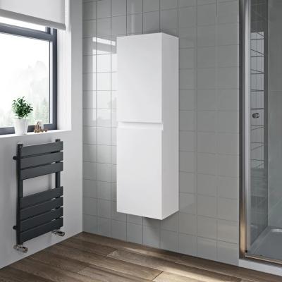 China Custom Modern Wall Mounted Canvas Wooden Color Bathroom Vanity Side Storage Cabinets for sale