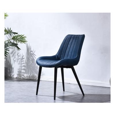 China Newest Modern Stock Commercial Restaurant Furniture Modern Upholstered PU Leather Restaurant Dining Chair With Metal Legs for sale