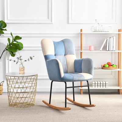 China Hot Sales Tufted European Style Wooden Sitting Relex High Quality Modern Rocking Chair for sale