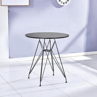 China Modern solid coffee table top base iron wire frame living room coffee table MDF furniture iron wire frame board tea table for sale