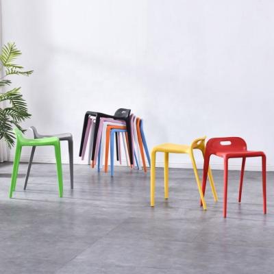 China Colorful Stackable Living Room Furniture PP Stools Living Room Leisure Plastic Stool For Sale for sale