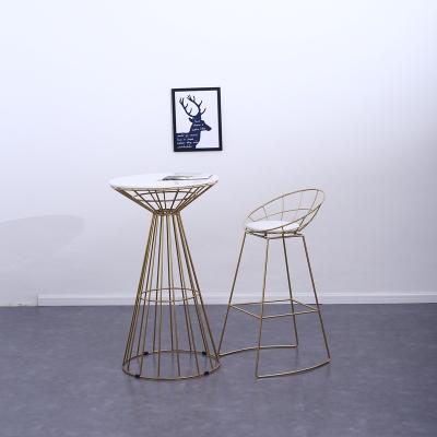 China Wholesale Modern Promotion Hot Sale Modern Stock Umpire Chair Rose Gold Upholstered Designer Metal Iron Wire Bar Cafe Chairs for sale