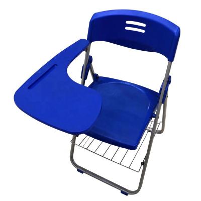 China 2020 Hot Sale Modern Design School Furniture Modern Classroom Plastic Folding Seat School Chair With Writing Board for sale