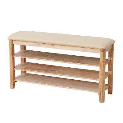 China Wholesale Adjustable Modern Hallway (Waist) Shoe Bench Shoe Rack Bench Solid Wood Changing Stool for sale