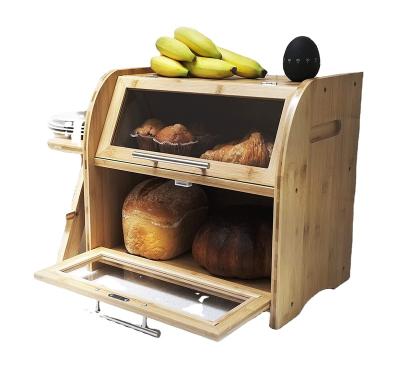 China / New Hot Selling Storage Wooden Food Bread Box Bread Box Bread Display Box Kitchen Bread Box for sale