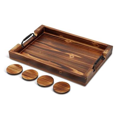 China Hot Sale Wood Tray Serving Wood Tray Wooden try-9 Tray Wooden High Quality Custom for sale