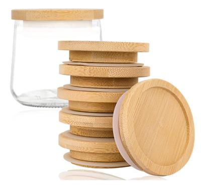 China Wholesale 2022 new style non-refillable bamboo wooden lid for jar and canister, bamboo capsule for sale