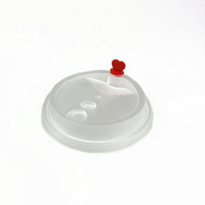 China Non Spill Disposable Thick Cover Bubble Tea Beverage Frosted Injection Cup Lid 90mm Caliber for sale