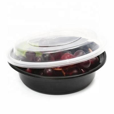 China 650ml 22oz Hot Sale PP Food Grade Containers Disposable Round Plastic Round Box for sale