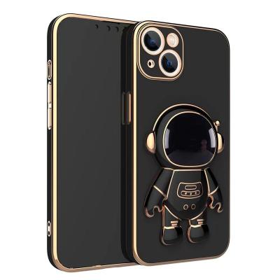 China New Shockproof Astronaut Design Electroplate Holder Shockproof Case for iphone 14 plus 13 pro 12 11 max S21 S22 S23 ultra astronaut phone case for sale