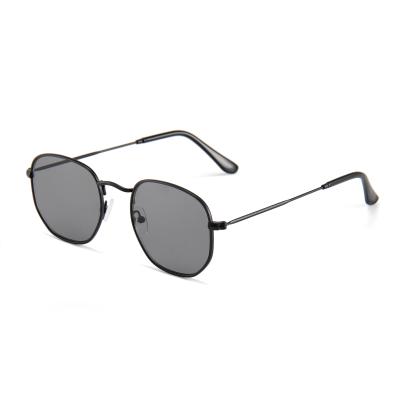 China Hot Selling Vintage Small Metal Sunglasses Fashion Polygon Hexagonal Sunglasses for Men and Women for sale