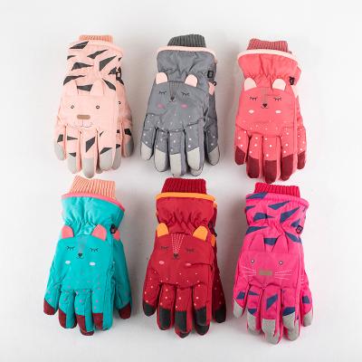 China Winter embossed warmer and velvet boys and girls play with the cartoon children's ski mitten warm children windproof raincoats snow for sale